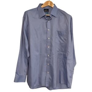 Stafford Blue Dress Shirt Long Sleeve Business Casual size 17/17.5